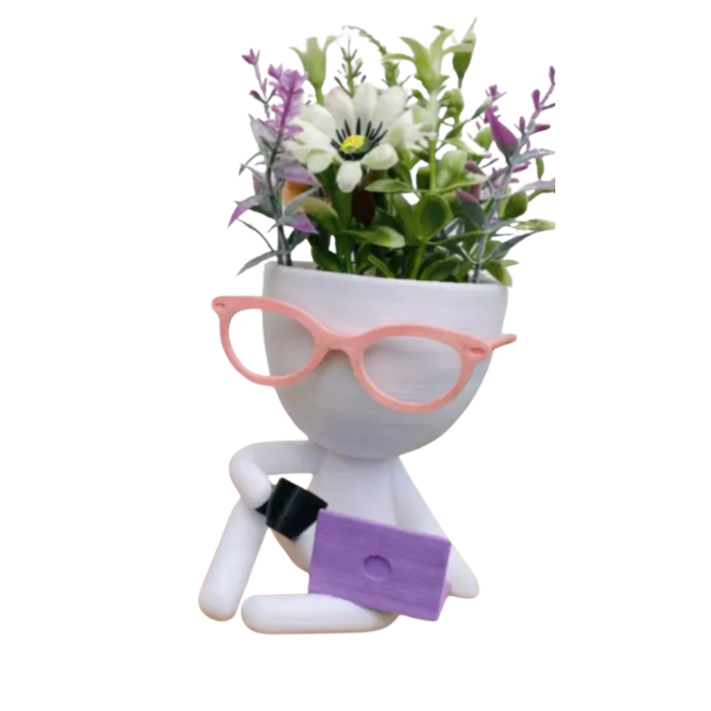Pack 3 Maceteros Robert Plant Lentes Con Cafe