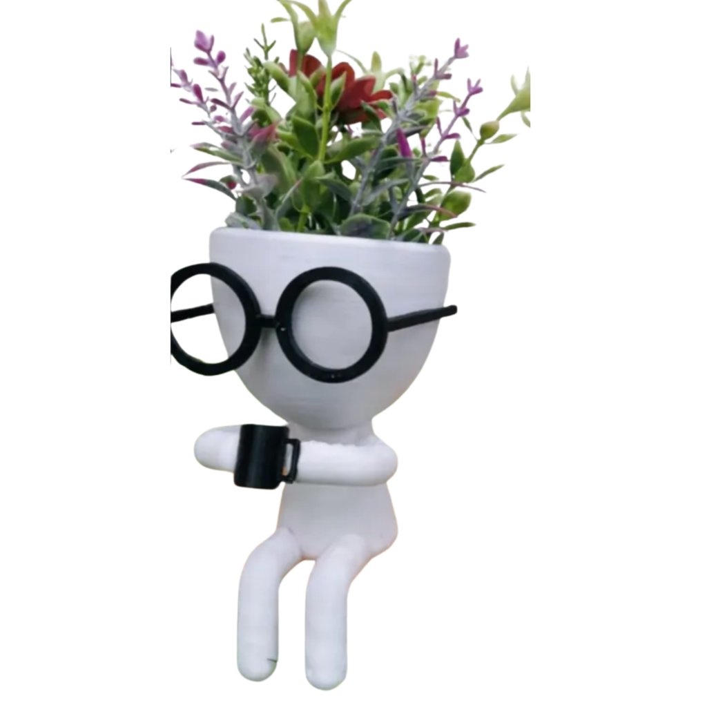 Pack 3 Maceteros Robert Plant Lentes Con Cafe