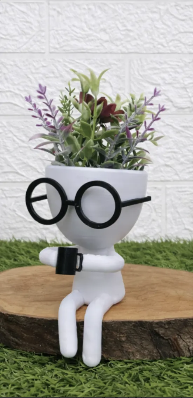 Pack 3 Maceteros Robert Plant Lentes Con Cafe - Imagen 4