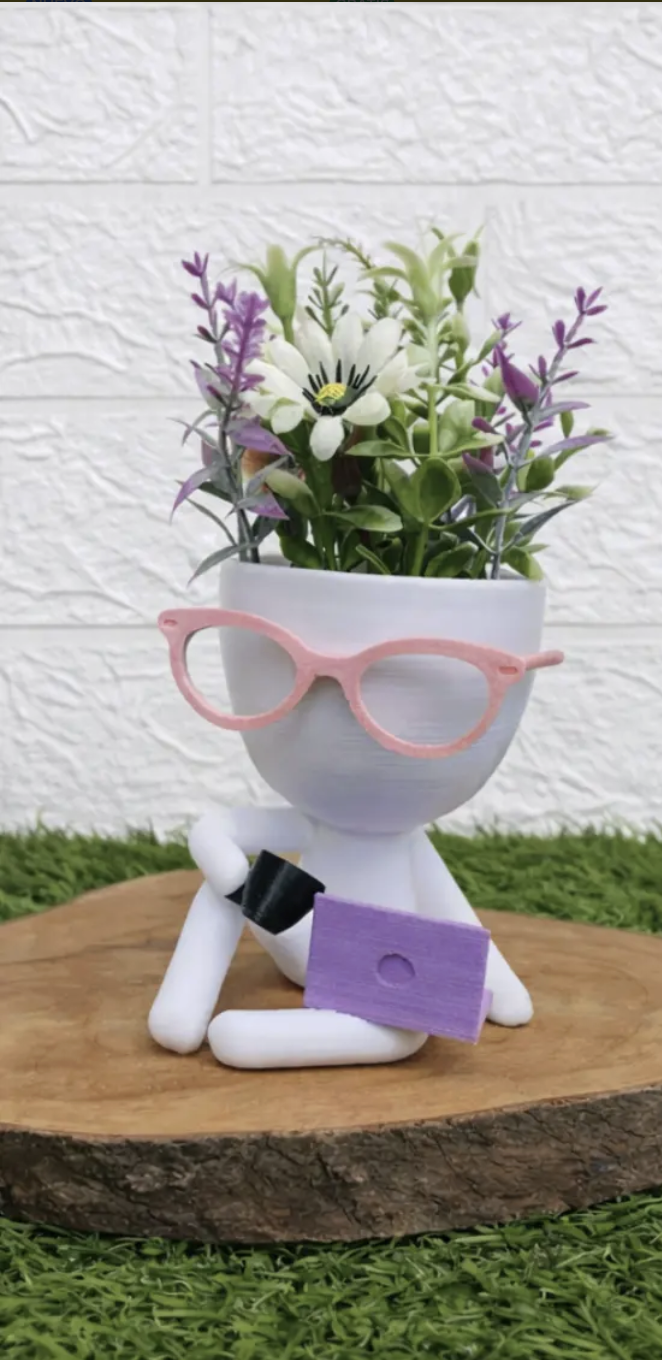 Pack 3 Maceteros Robert Plant Lentes Con Cafe - Imagen 5